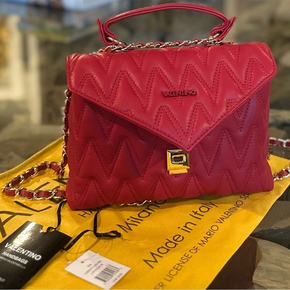 ‼️RARE‼️🎸💯AUTH. VALENTINO by MARIO V.🔥NWT🔥Lynn D Plate Leather Shoulder Bag - Picture 14 of 15